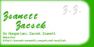 zsanett zacsek business card